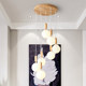 Wabi-Sabi Style Loft Staircase Chandelier, Staircase Light, Long Chandelier, Duplex Apartment, Mezzanine Restaurant, Nordic Wood Lighting Fixtures
