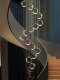 Postmodern Internet-Famous Villa Staircase Chandelier, Long Chandelier for Duplex Buildings, Light Luxury Nordic Living Room Loft Circular Chandelier Lighting