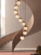 Medieval-Style Simple Circular Staircase Lamp Loft Duplex Apartment Chandelier Living Room Dining Room High-End Villa Long Chandelier
