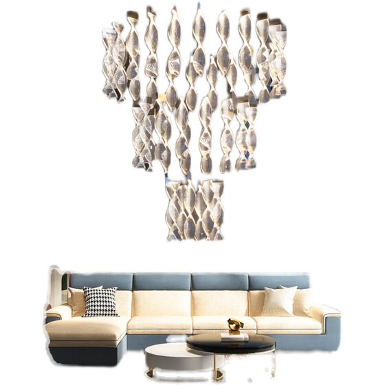 2022 Light Luxury Duplex Loft Open Staircase Chandelier Modern Minimalist New Style Villa Living Room Chandelier