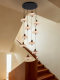 Water Drop Staircase Chandelier, High-Ceiling Long Chandelier, French Mid-Century Duplex Villa Living Room, Open Loft Apartment Lighting Fixtures