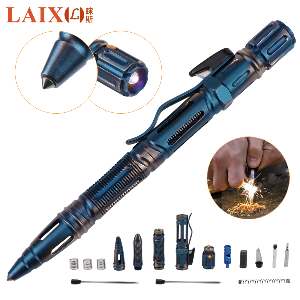 Multi-functional Swiss tool portable concealed weapon titanium alloy tactical pen self-defense pen tungsten steel knife imported weapon self-defense