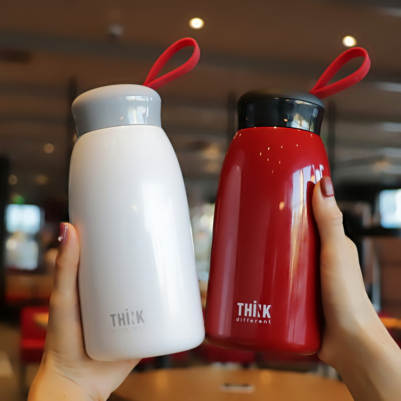 Insulation cup boys and girls primary school students water cup simple stainless steel high-value pot belly cup creative personality trend