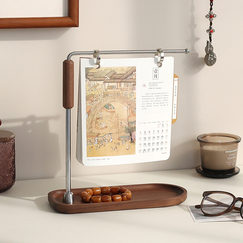 Walnut Calendar Stand Creative Poster Photo Hanging Stand Desktop Menu Price Display Stand