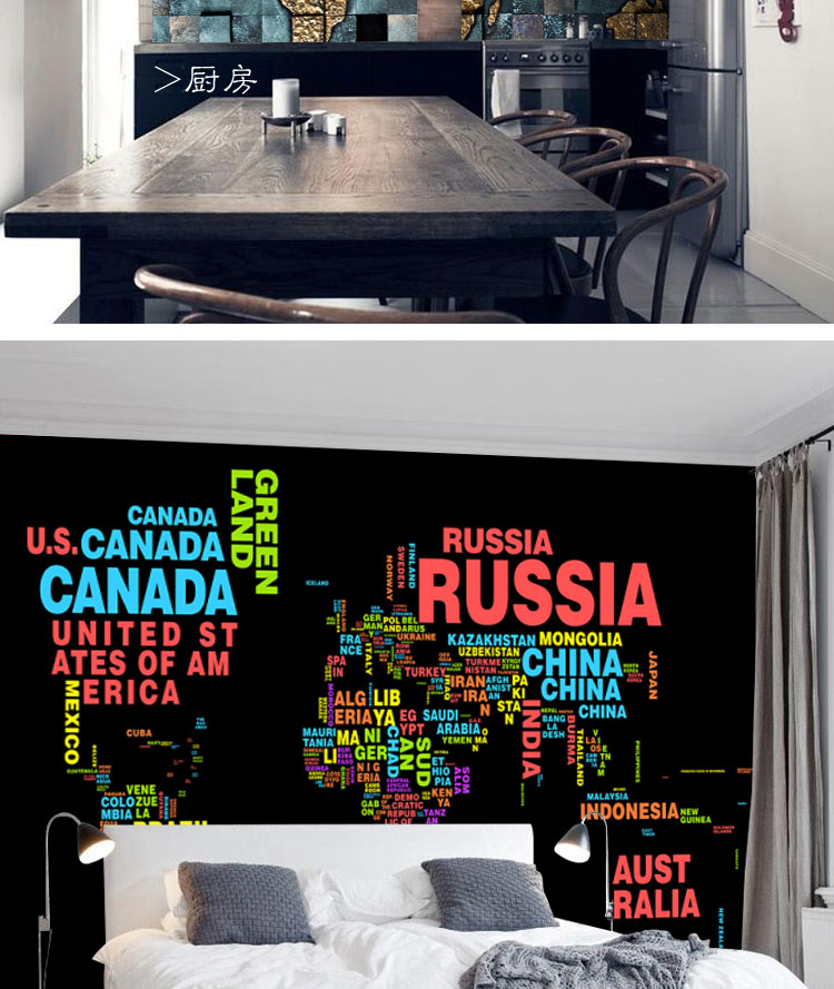 Ins map loạt Bắc Âu gió thế giới treo vải trang trí tường vải phòng ngủ nghiên cứu tấm thảm treo vải lớn - Tapestry thảm tròn trang trí