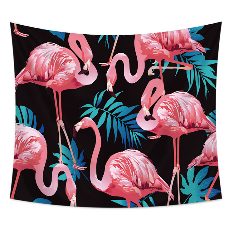 Tấm thảm flamingo lưới màu đỏ neo vải nền chụp ảnh lớn vải nền Bắc Âu treo vải B & B trang trí thảm treo tường mandala