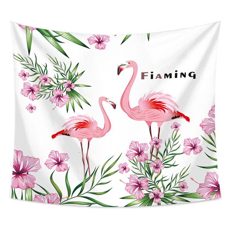 Tấm thảm flamingo lưới màu đỏ neo vải nền chụp ảnh lớn vải nền Bắc Âu treo vải B & B trang trí thảm treo tường mandala