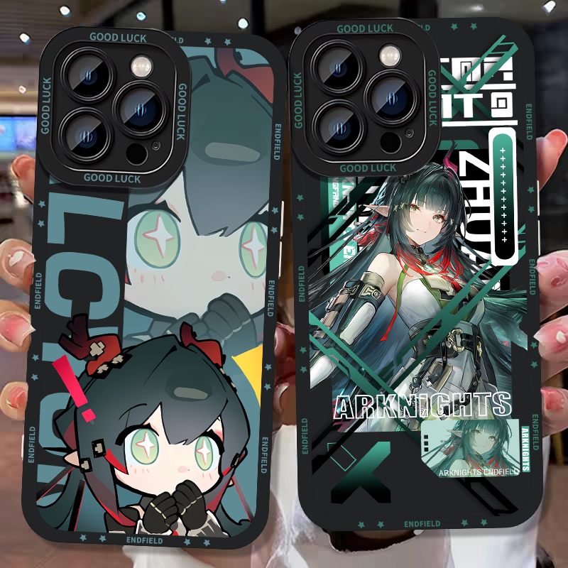 Two-Dimensional New Character Zhuang Fangyi Q-Version Arknights Endgame Game Transparent Phone Case Suitable for Apple 17, Huawei M6, Vivo X300, Xiaomi 17 Pro Max, Oppo Reno13