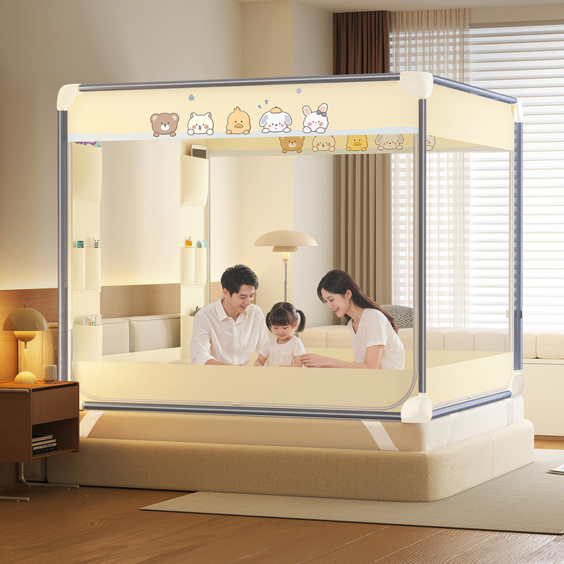 Household Anti-Fall Mosquito Net Children's Mosquito Barrier Baby Full-Bottom Anti-Fall Bed Guard 2026 New Model Baby 1.5m Bed