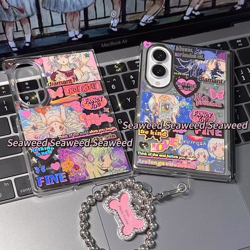 Seaweed Electronic Angel Heart Y2K Huawei Pura X Max Phone Case Original Samsung Z Fold 8 Foldable Seaweed Electronic Angel Heart Y2K Huawei Pura X Max Phone Case Original Samsung Z Fold 8 Foldable