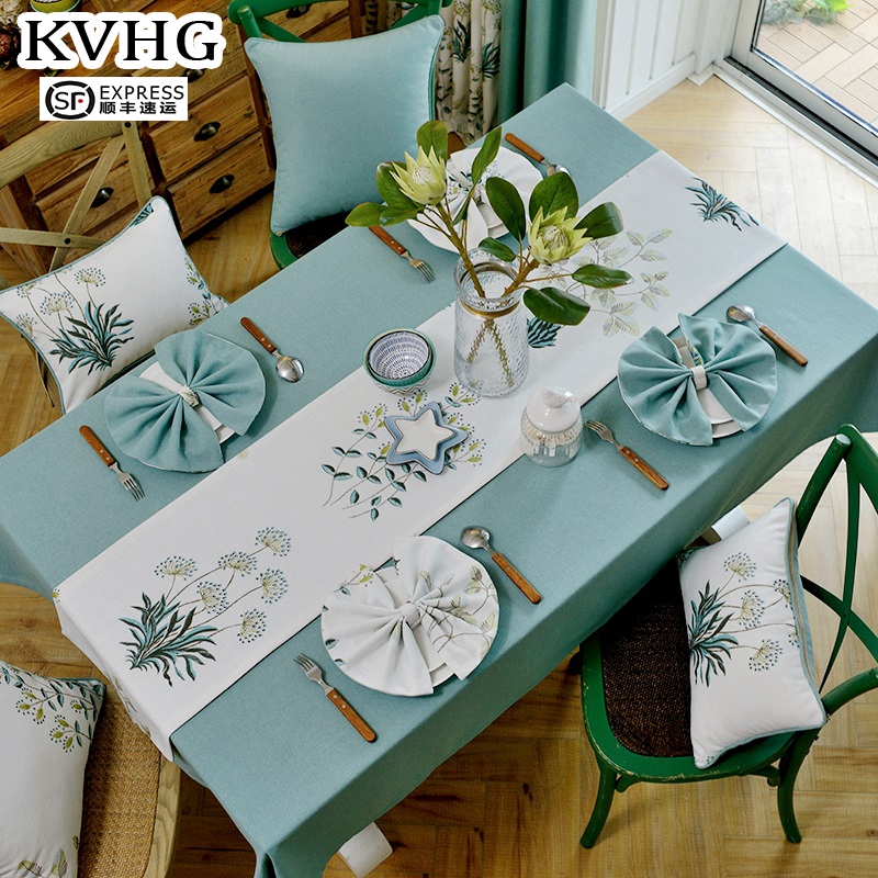 Table Cloth Cloth Art Cotton Linen Brief Modern Upscale Nordic Tea Table Fields Fresh Table Cloth Round Rectangular Home