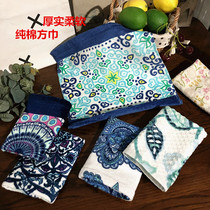 Foreign trade cotton small square cotton square wash face thick soft absorbent personality cute household handkerchief