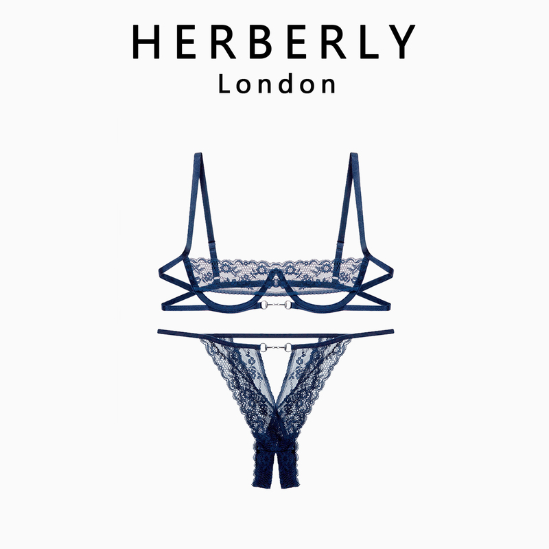 British Herberly Sexy Lace丨Thin, Soft, Hollow-Out, Thin-Strap, Pure Desire Underwire Lingerie Set for Women British Herberly Sexy Lace丨Thin, Soft, Hollow-Out, Thin-Strap, Pure Desire Underwire Lingerie Set for Women