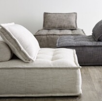 Nordic modern minimalist single block fabric sofa Italian design small apartment balcony white module sofa