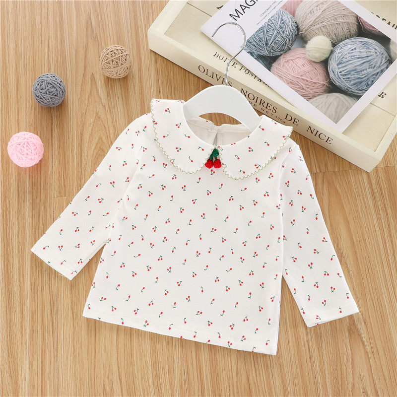 1-2-3-4-5-year-old girls autumn clothes girls long-sleeved T-shirt thickened baby bottoming shirt spring and autumn long-sleeved children's clothes