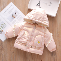 Girls cotton 2021 nian winter baby cotton-padded jacket long 1-3-4-year-old girl coat winter plus velvet thickening 5