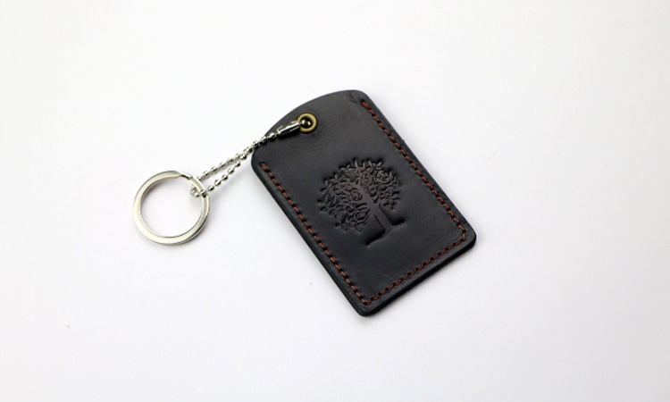 Làm bằng tay da thẻ nhỏ bộ da keychain nhỏ xe buýt thẻ bộ bạch tuộc thang máy kiểm soát truy cập thẻ bìa ví nữ mini