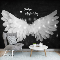 3d Solid Angel Wings Background Wall Wallpaper Feather Wall Paper Web Red Photo Punch Card Dance Room Straight Podcast Room Decoration