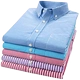 Thêm phân bón để tăng độ mỏng cho áo sơ mi kẻ sọc cotton mùa hè cho nam tay dài cotton kinh doanh giản dị cộng với size áo thủy triều - Áo