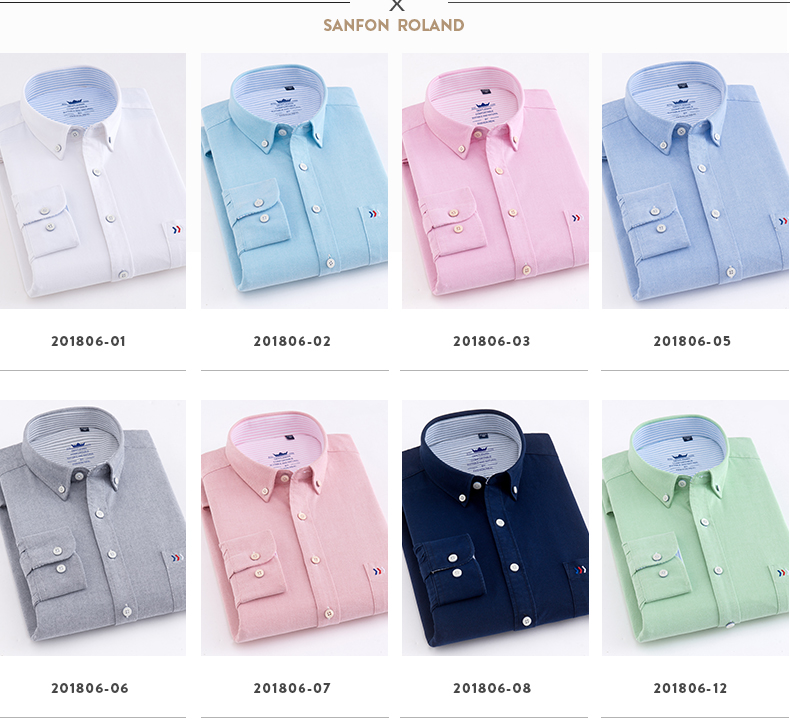 Áo sơ mi cotton oxford nam dài tay trung niên kinh doanh kẻ sọc rộng bông cộng với phân bón áo XL mua áo sơ mi