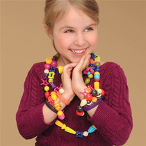 Bile BToys Pop beads childrens handmade beaded toys girl DIY cordless jewelry woven necklace creative