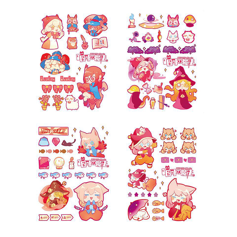 Miaoke's Magic Lesson (4 In)Cartoon lovely Wood in Hand account Stickers diy source material daily expression diary decorate Girlish heart Paper and tape