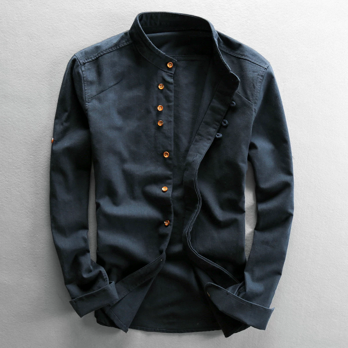 Shirt, retro long-sleeve, Chinese style, cotton and linen, sun protection, plus size