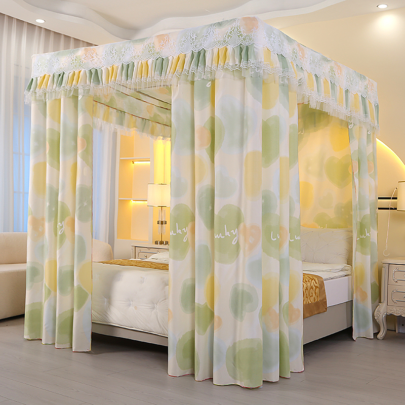 New Model of Home Blackout Bed Curtain and Mosquito Net Integrated Bed Canopy, Palace-Style Floor-To-Ceiling Dustproof Bedroom Dormitory Privacy Full Enclosure New Model of Home Blackout Bed Curtain and Mosquito Net Integrated Bed Canopy, Palace-Style Floor-To-Ceiling Dustproof Bedroom Dormitory Privacy Full Enclosure