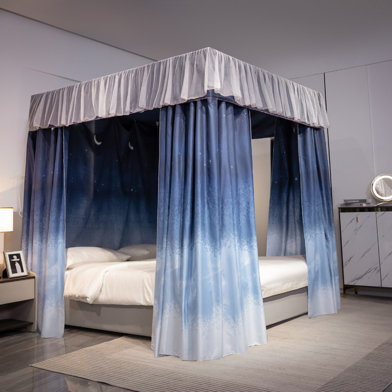 2022 New Household Shading Bed Curtain Bed in one bedroom opaque windshield warm landing belt bracket