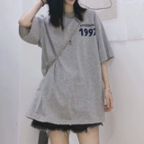 Брендовая футболка с коротким рукавом для школьников, в корейском стиле, свободный крой