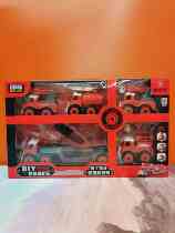 To the master 669-3DIY assembly engineering car disassembly and assembly of fire truck disassembly assembly boy puzzle toy birthday present