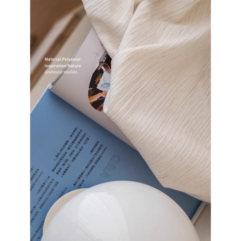 Yunyu Yarn Is Easy to Use for Yourself. Medieval Style Wool-Like Cream Linen Window Screen Is Light-Transmitting and Opaque. Living Room Gauze Curtain