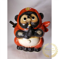 Japanese traditional and fuxinle sintered handprint ninja tanuki cute heart-warming healing ceramic ornaments large