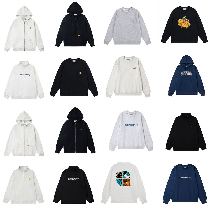 American-Style Trendy Brand Embroidered Letter Hoodie Unisex Cardigan Zipper Hoodie Hip-Hop Jacket Small Logo Casual Sweatshirt