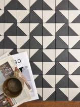 American Nordic geometric Bauhaus full-body mosaic kitchen restaurant B&B background wall all-ceramic floor tiles wall tiles