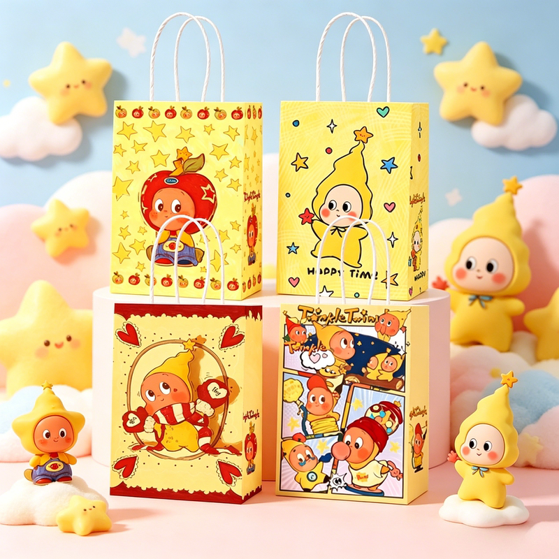 Star-Themed Gift Bags, Party Holiday Tote Bags, Wedding Favors, Kindergarten Birthday Gifts, Kraft Paper Bags