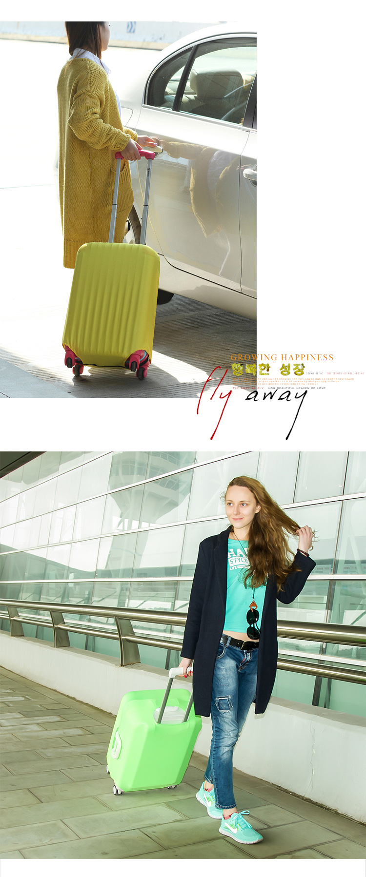 SAFEBET Kẹo Màu Đàn Hồi Vải Bìa Bảo Vệ Bìa Bụi Che Travel Trường Hợp Che Rắn Màu Trolley Trường Hợp vali sakos