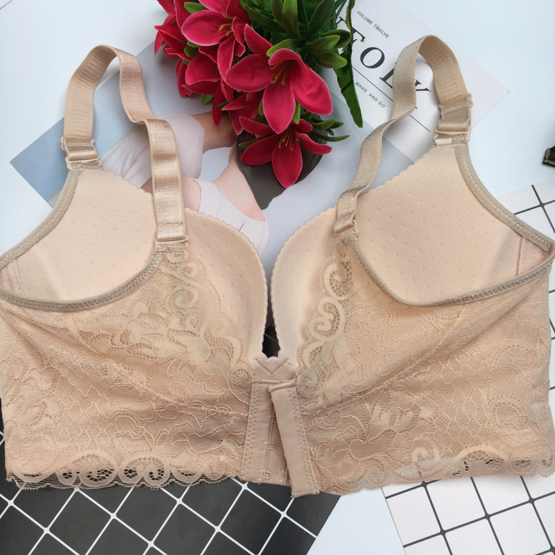 Phụ nữ đồ lót gợi cảm bóng loáng tụ tập trên áo ngực bảo vệ mà không có viền ren bên đẹp áo ngực dày mùa thu đông - Áo ngực không dây áo bra