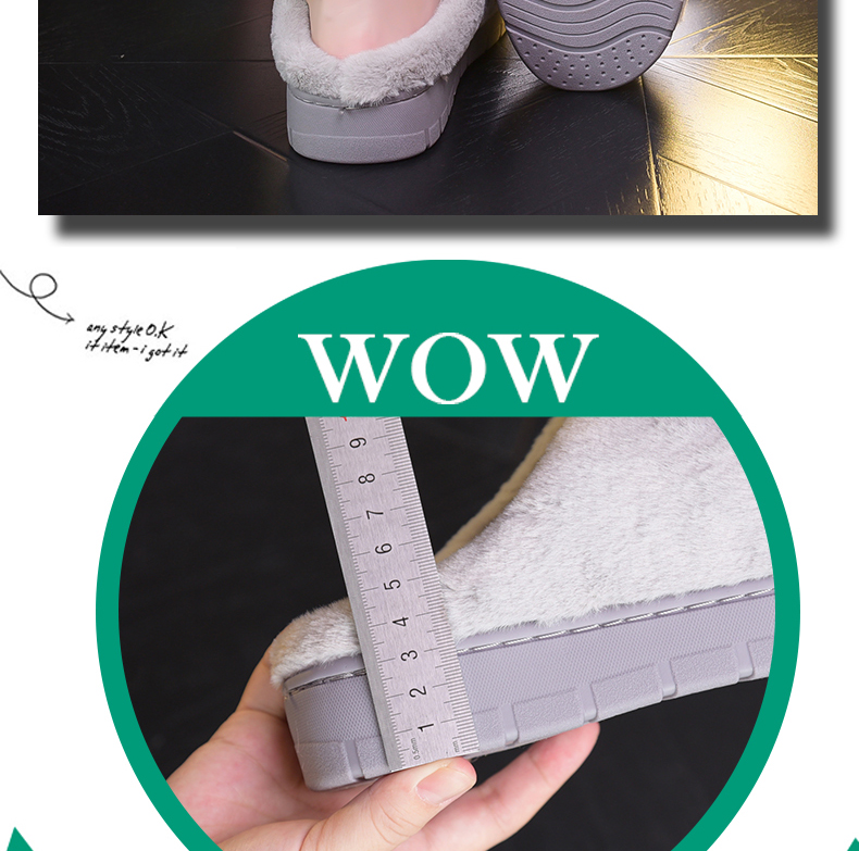 Dép cotton mùa đông nữ size lớn 41-43 nhà trong nhà dày đáy chống trượt Hàn Quốc dễ thương mùa đông dép len dép đi trong nhà