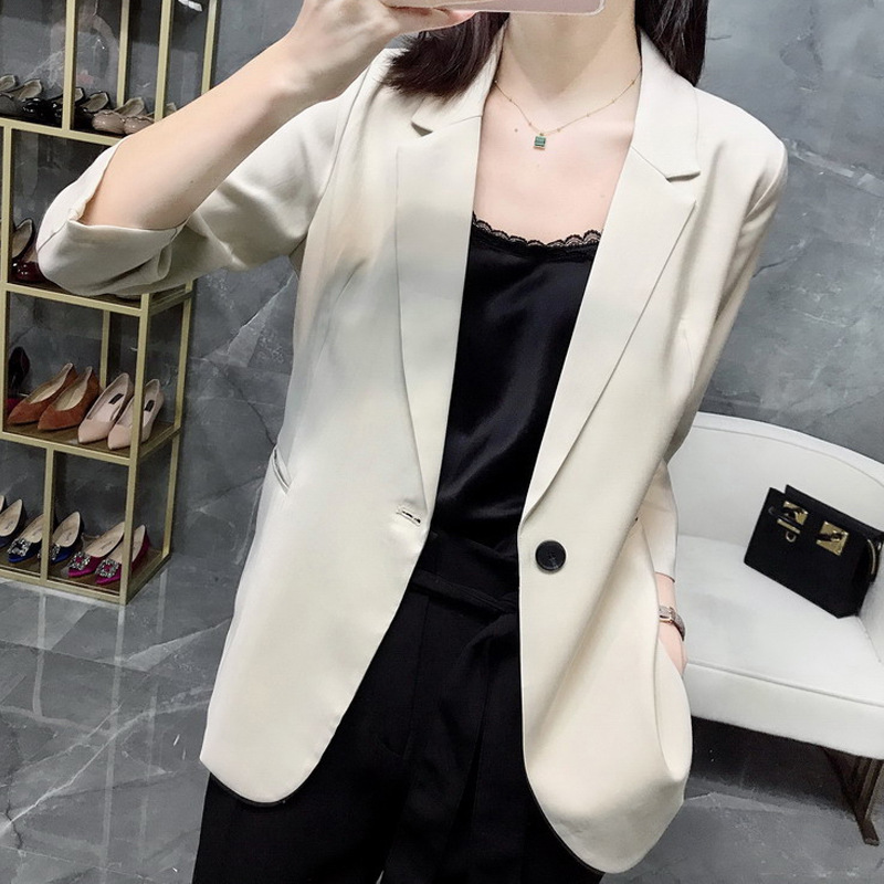 Fat mm thin seven - point suit coat girl 2021 Spring and summer new small casual suit large - yard coat