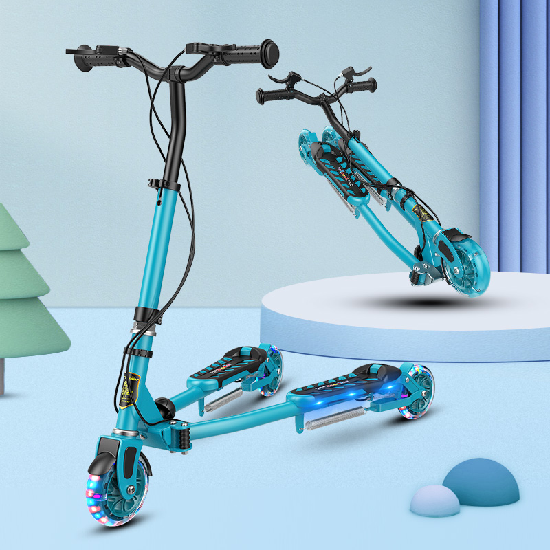 Scooter children's three-wheeled frog car 3-12 years old two-pedal scissor car baby child's feet separated four-sliding tackle - Taobao