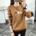Mùa thu và mùa đông cộng với áo len cotton nữ phiên bản Hàn Quốc của sinh viên thủy triều không đội mũ cổ tròn cộng với nhung dày lông cừu buông lơi gió đại học áo khoác thun nữ Áo len