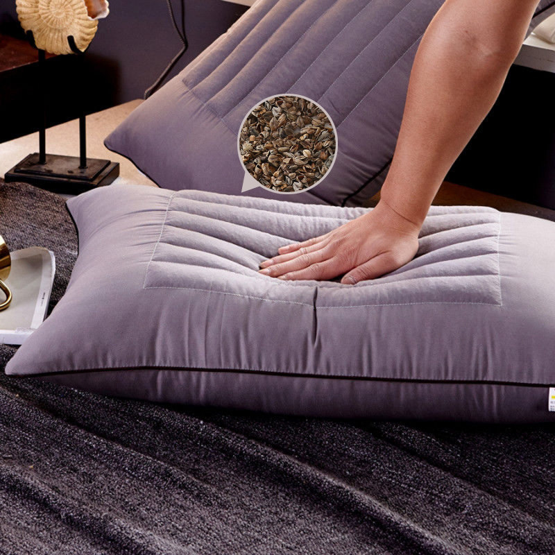 Buckwheat pillow single male cervical spine protection home pillow core pair plus dual use double sleeping belt pillowcase does not collapse