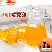 Household glass cold kettle large capacity teapot heat-resistant glass kettle juice beverage pot water cup set