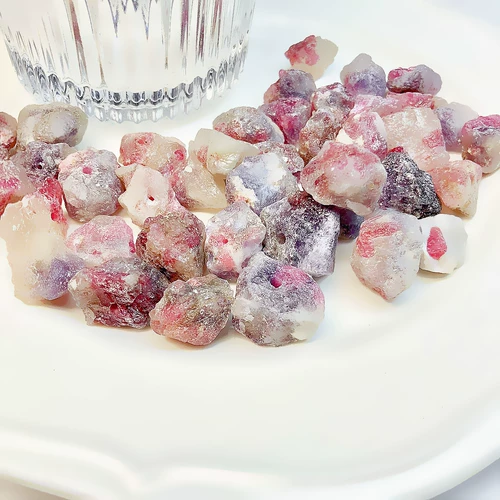 Розово-фиолетовая натуральная природная руда с аметистом, браслет из натурального камня, ожерелье, бусины