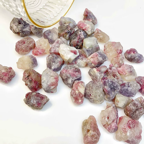 Розово-фиолетовая натуральная природная руда с аметистом, браслет из натурального камня, ожерелье, бусины