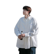 Workwear long-sleeved shirt mens spring and autumn Japanese casual suit pure cotton jacket handsome trendy brand mens clothing set