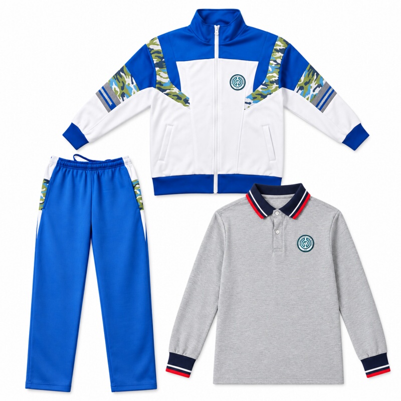 Beijing Ritan Middle School Uniform Set in Royal Blue with White School Uniform Pants and Middle School Student Sports Jacket Beijing Ritan Middle School Uniform Set in Royal Blue with White School Uniform Pants and Middle School Student Sports Jacket