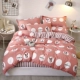 bông giá rẻ denim giường bông vải quilt 1.5m1.8 mét ins mạng đơn giản đỏ giường ba mảnh - Bộ đồ giường bốn mảnh