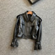 Haining genuine leather jacket for women autumn and autumn new sheepskin bell sleeve Korean style short top motorcycle leather jacket jacket